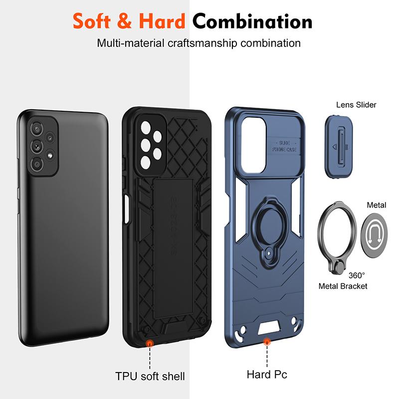 For Samsung A33 Shockproof Phone Case For Samsung Galaxy A33 With Car Magnetic Ring Holder Phone Cover Wireless Charging A33
