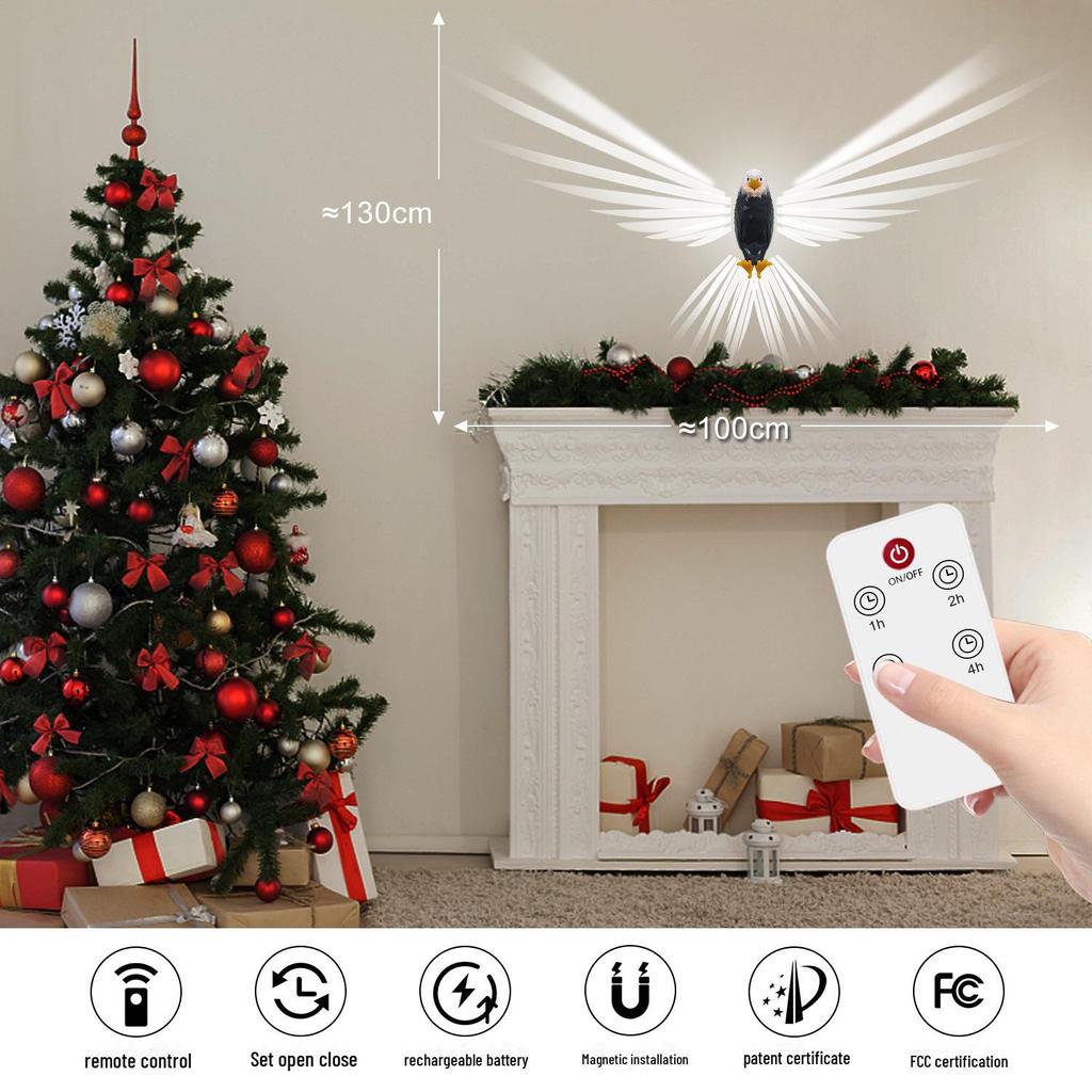 Настенный светильник в виде животного орла с дистанционным управлением - магнитный подвесной ночник, светодиодный декоративный светильник для создания домашней атмосферы.