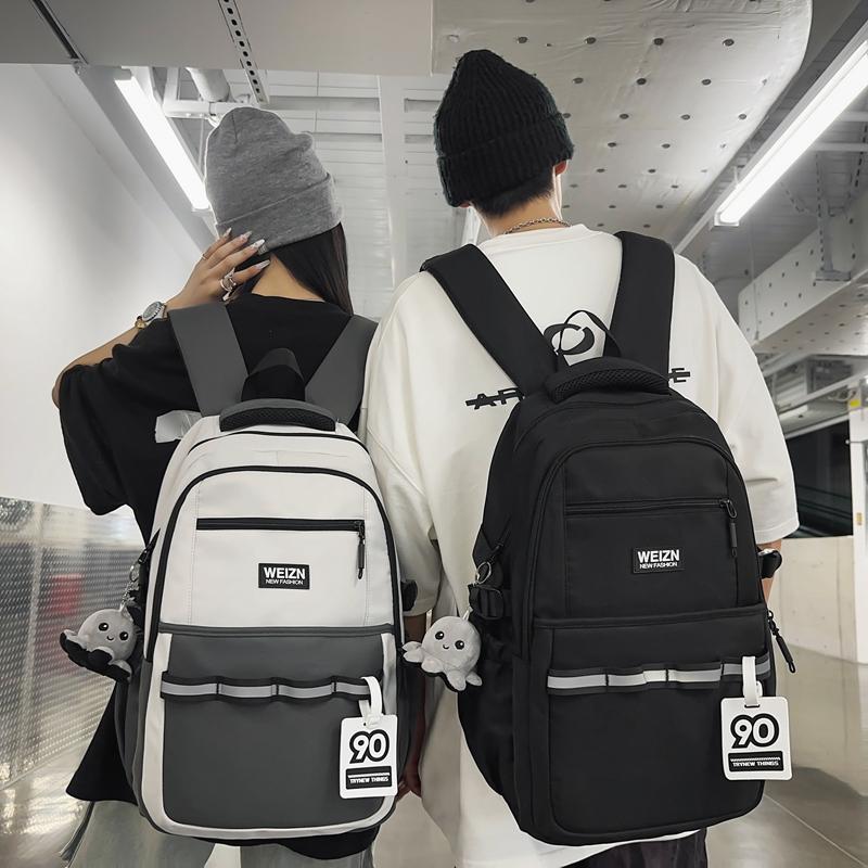 Мужской рюкзак с цветными блоками, женская дорожная сумка большой вместимости, многофункциональная студенческая школьная сумка для кампуса