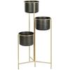 Кашпо - DKD HOME DECOR - Стандартное - Металл - Черный и Золотой - 21x30x80 см