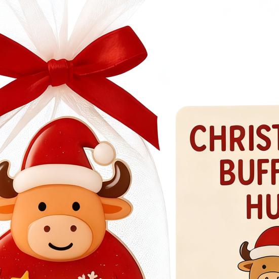 Christmas Pocket Hug Gift Mini Buffalo Pocket Hug Token with Heartwarming Cards Emotional Support Gifts for Friends Family
