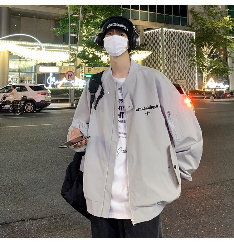 Мужская винтажная бейсбольная куртка-бомбер в стиле ретро Западного побережья – Оверсайз, стиль для весны/осени