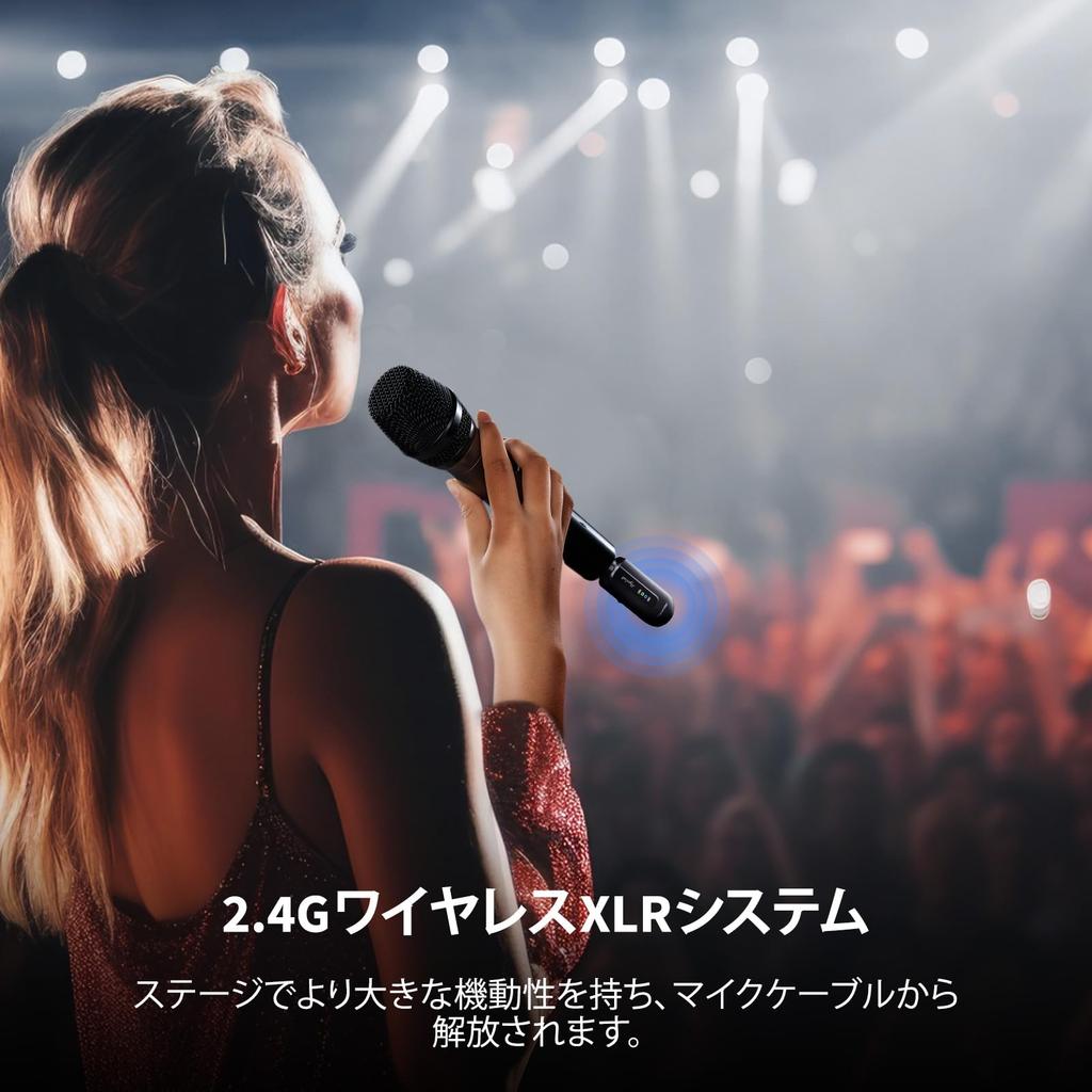 POGOLAB Wireless Microphone System Transmitter and Digital Wireless Dynamic Wireless Microphone Compatible with Dynamic and Condenser Up to 45m