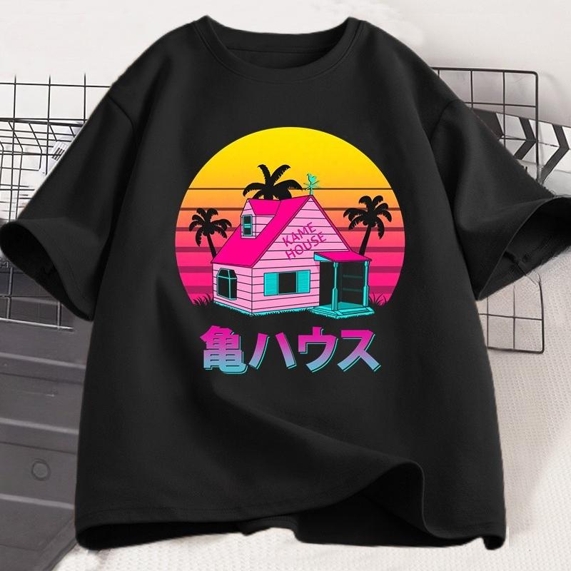 Kame House T Shirt Unisex WOMEN Cotton Master Roshi T-Shirt Japanese Style Casual Short Sleeve Tshirt Tee Shirt Unisex's Clothing Tops