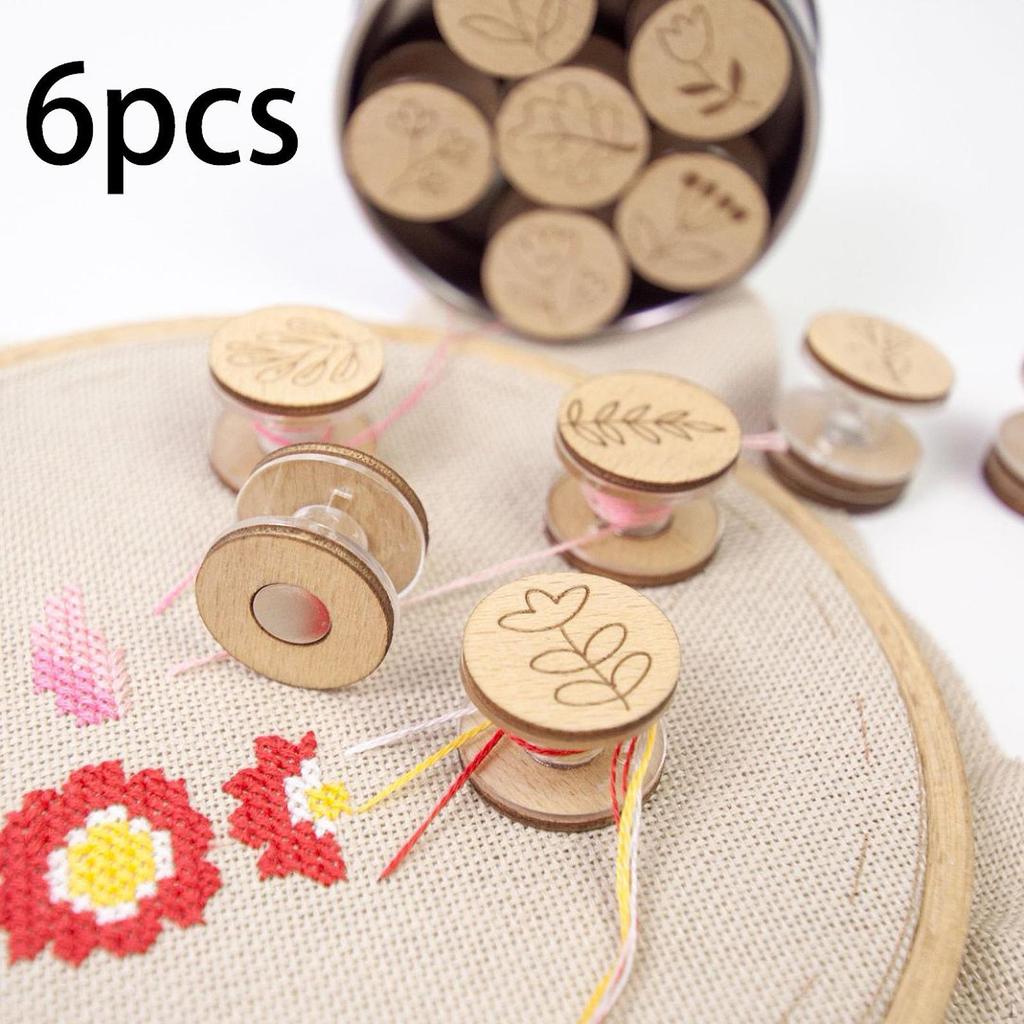 6 Pieces Embroidery Thread Management Parking Bobbin Portable Needlework Art Cross Stitch Sturdy