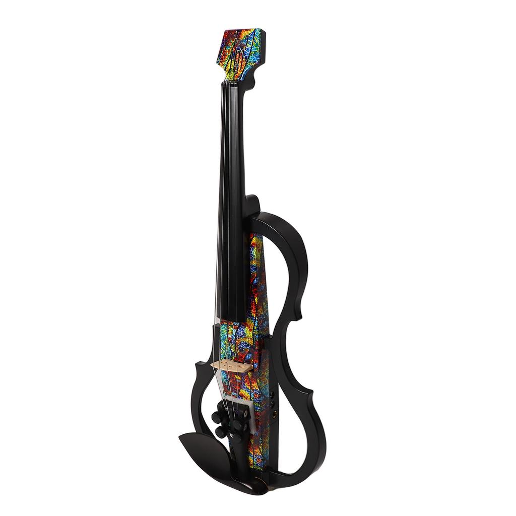 Безголосая Электрическая Скрипка Корпус из Углеволокна ABS Края Бесшумная Электрическая Скрипка для Практики Выступлений Разноцветная