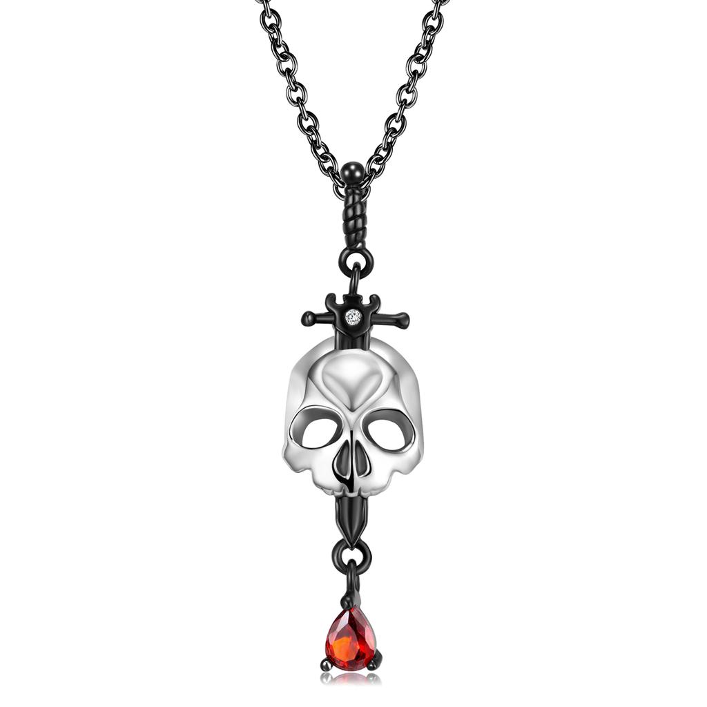 Skeleton Time Gear Wheel Skull Pendants for Necklace Real 925 Sterling Silver CZ Necklaces Castle Pendant Jewelry for Women Fashion Halloween Gift
