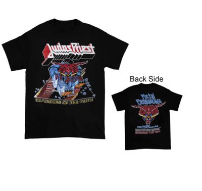 1984 Judas Priest Defenders Of The Faith Tour Новая черная футболка Двусторонняя футболка