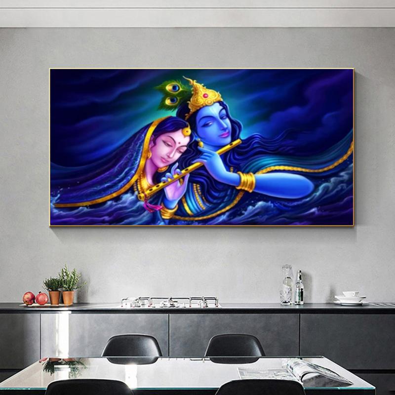 Лорд Радха Кришна постеры и принты Abatract холст картина настенное искусство для гостиной современный домашний декор религия Куадрос