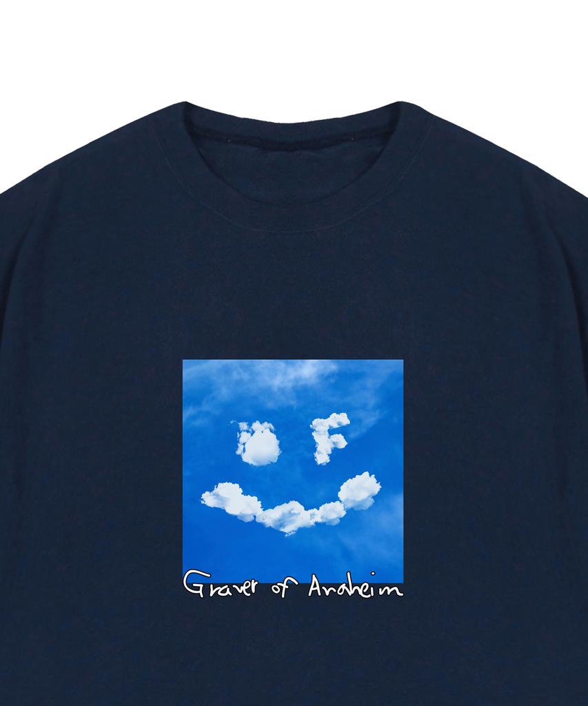 GRAVER [Unisex] Drawing Smile Cloud Logo Short Sleeve T-Shirt_Navy