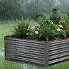 2 Pack Galvanized Raised Garden Beds, 2030 x 1020 x 460 mm, Rectangular Metal Planter Boxes Kit Outdoor, Elevated Planting Box with Gloves, Alu-Zinc,
