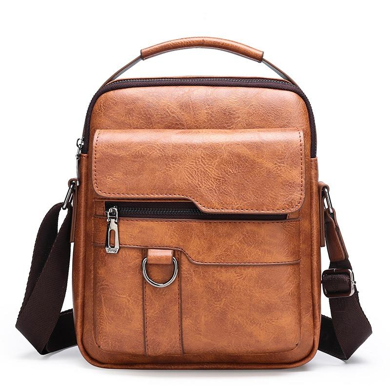 Men's Shoulder Bag New Business Casual Vertical Messenger Bag Fashion Leather Bag Handbag Men's