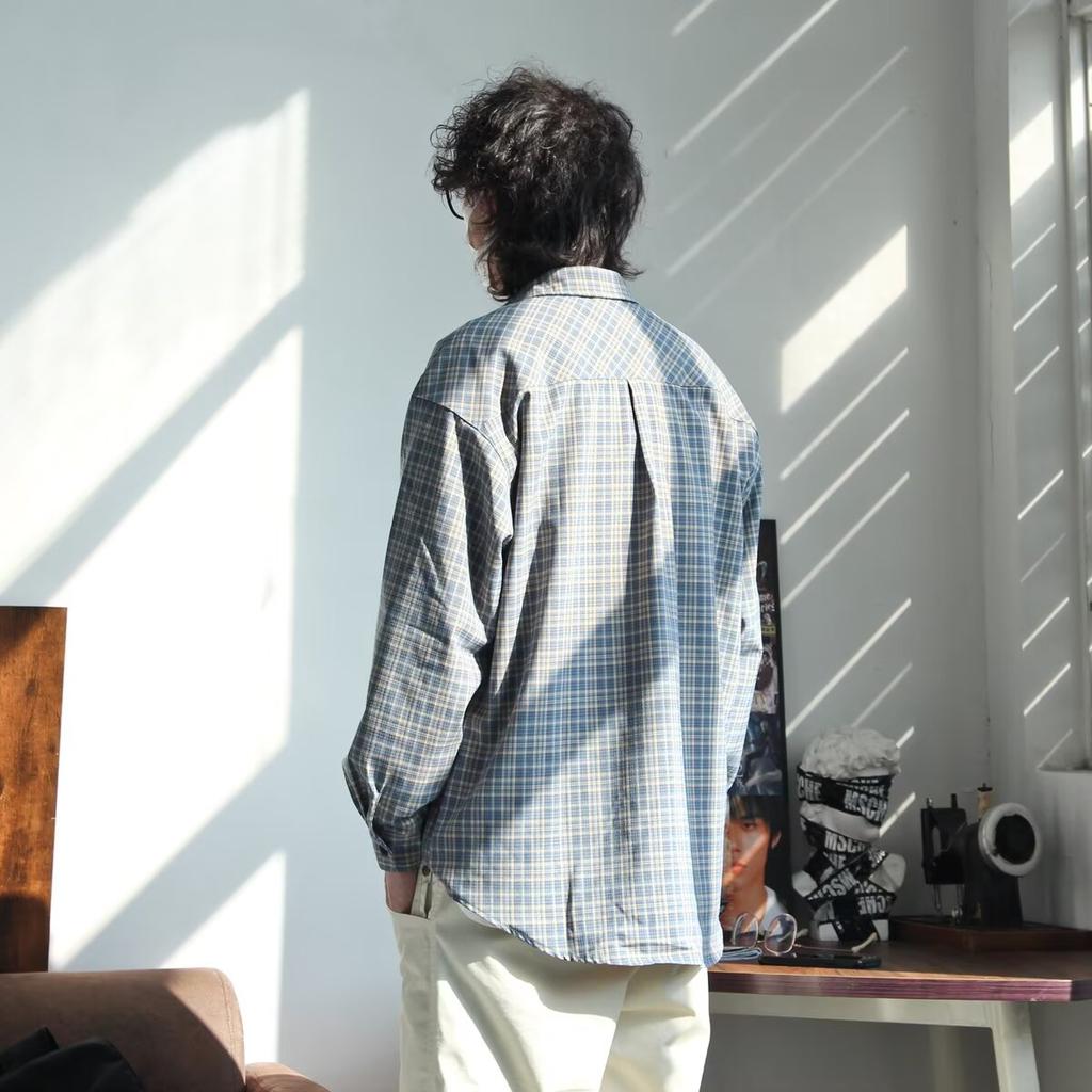 2024 Letter Long Sleeve Shirt Japanese Hong Kong Style Ins Loose Shirt Boys Summer Trendy Versatile Casual Coat