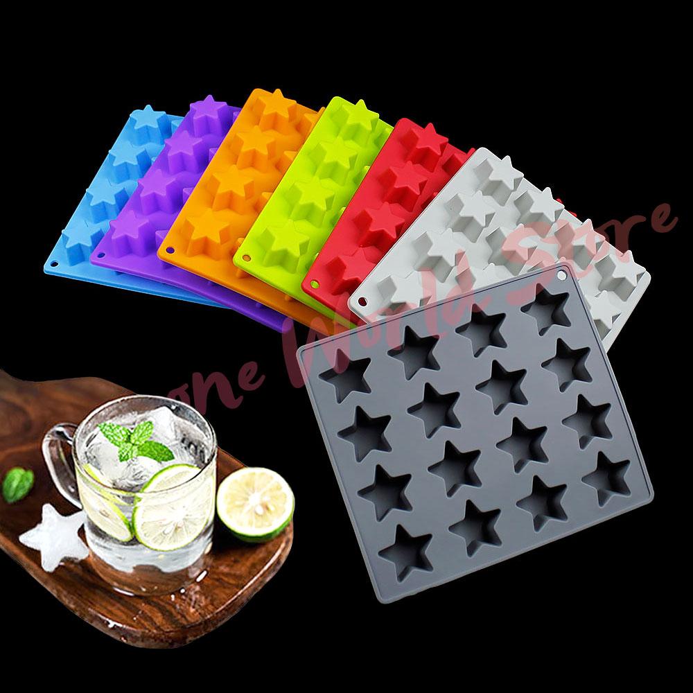 Silicone World DIY Пятиконечная Звезда Силиконовые Формы для Льда 16 Ячеек Форма-решетка для Звездного Льда Поднос для Изготовления Льда Инструменты для Выпечки Шоколада
