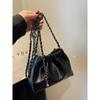 Women'S Bag Small Square Bag Solid Color Pleated Portable Messenger Bag Chain Underarm Cloud Shoulder Bag