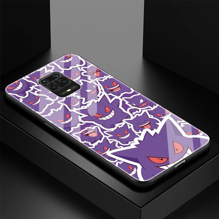 Cool Gengar Pokemon Luxury Phone Cover Glass Case for Xiaomi Redmi Note 15 14 Pro A1 A2 Plus 11 10S 10 12S A5 12 13