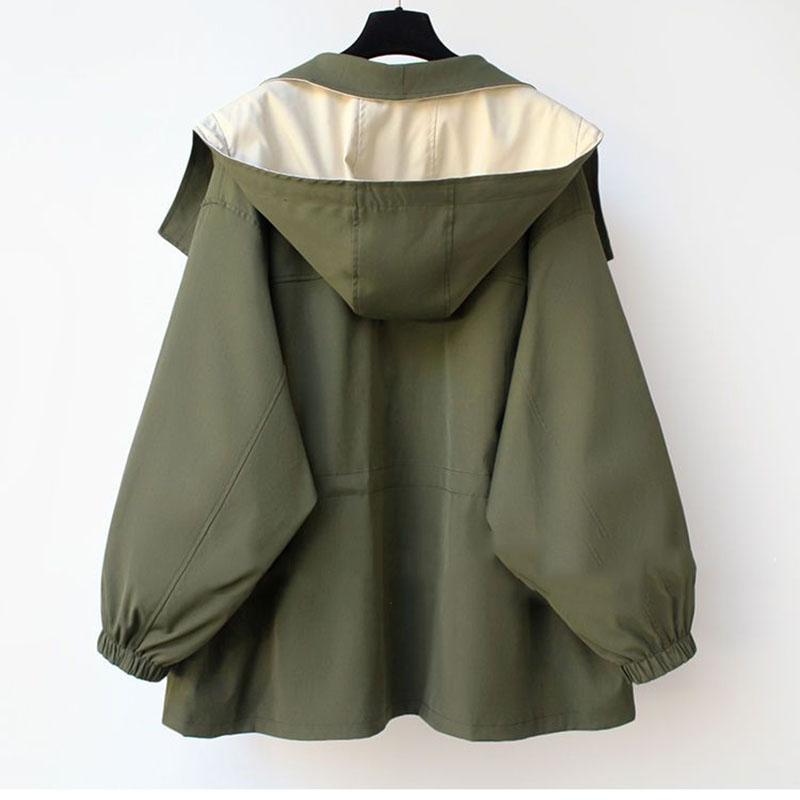 Receive Waist Medium Long Windbreaker Women Spring And Autumn Casual Fashion Tooling Coat
