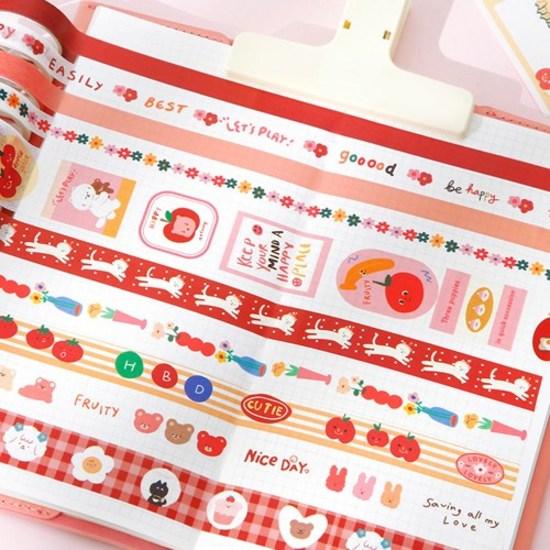 Hayoung's Hello Bear Diary Decorating Set, a Popular Character In Korea