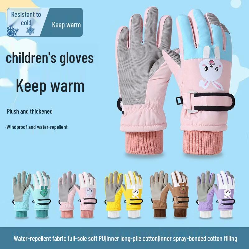 WOKE Kids Waterproof Warm Cartoon Ski Gloves