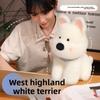 White West Highland Puppy Doll Short Plush Sleeping Pillow Dog Plush Toy Gift for Women and Children