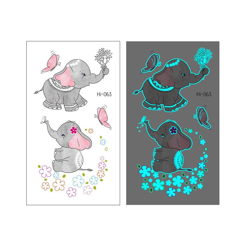 Fluorescent Star Feather Temporary Tattoos Blue Luminous Fake Tattoo Body Art Tattoo Sticker