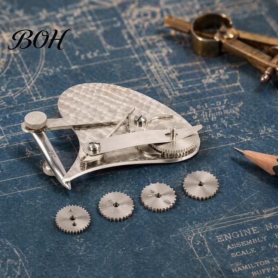 Ink And Scoring Pen Vintage Precision Dotting Set, Interchangeable Roller Wheel for Decorative Border Tool Dashed Lines, Dual Mode Scriber Drawing,
