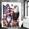 National Flag Dwarf Eagle Wooden Pier Shower Curtain, Bathroom Decorative Shower Curtain, Waterproof Shower Curtain with Hooks