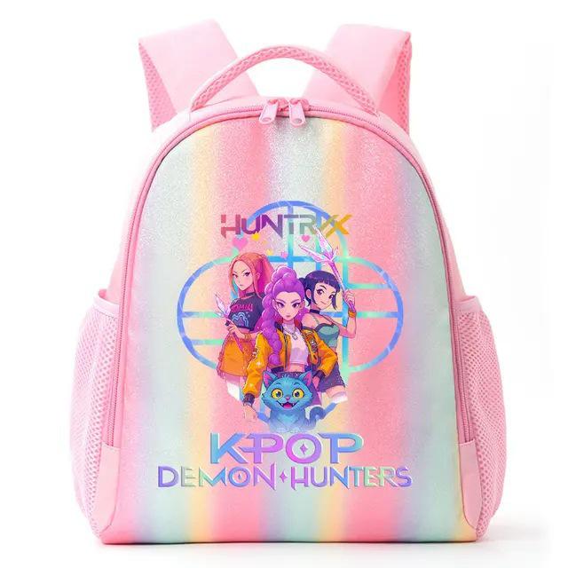 K-Pop Anime Demon & Witch Hunter Student Rainbow Backpack (HUNTR/X)