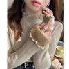 Осень-зима бархатная основа полувысокий воротник вязаный свитер новый длинный рукав плюшевые женские свитера толстые женские элегантные повседневные теплые вязаные джемперы 24867