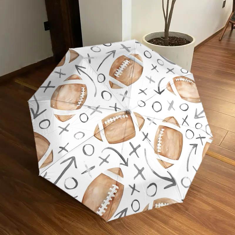 Football Patterned Umbrella: Automatic Opening & Closing, Foldable Design, Outdoor, Ideal Gift for Fans & Travelers1125001a