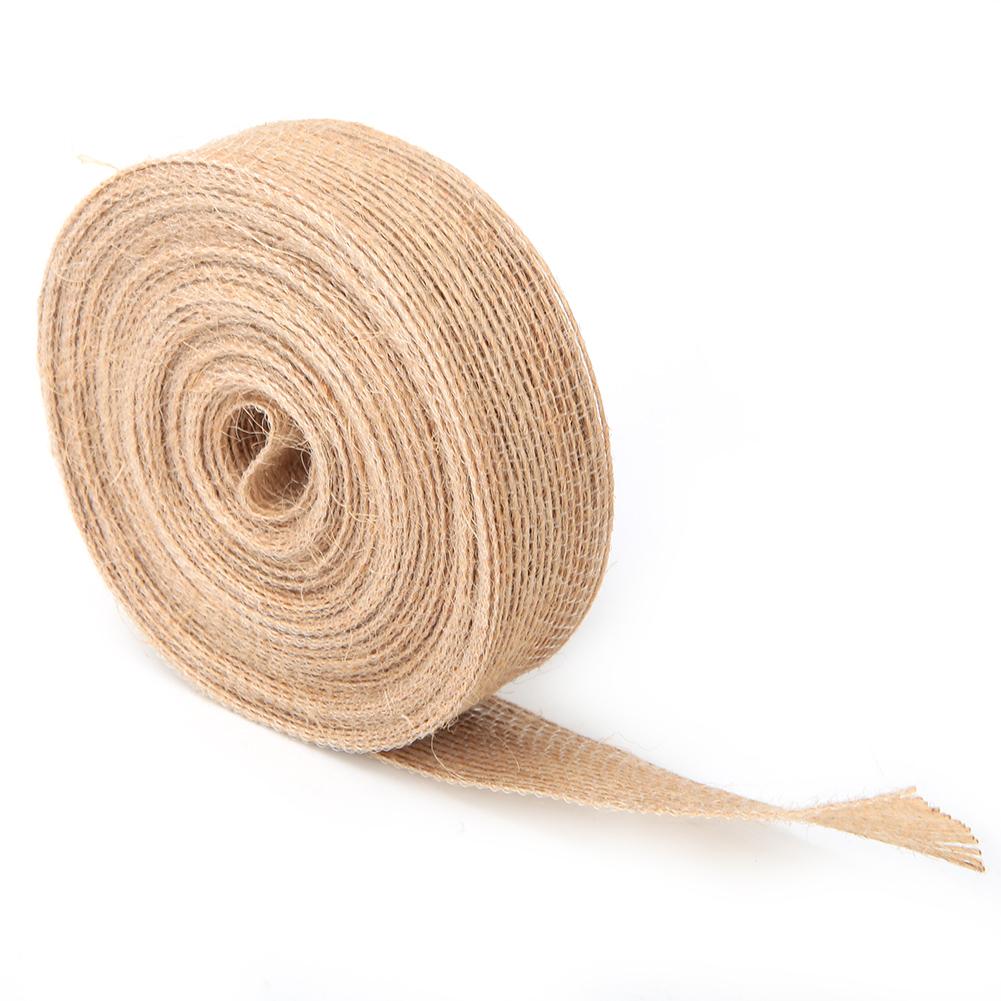 Катушка ленты из джутовой мешковины длиной 10 метров и шириной 2,5 см для домашнего свадебного украшения