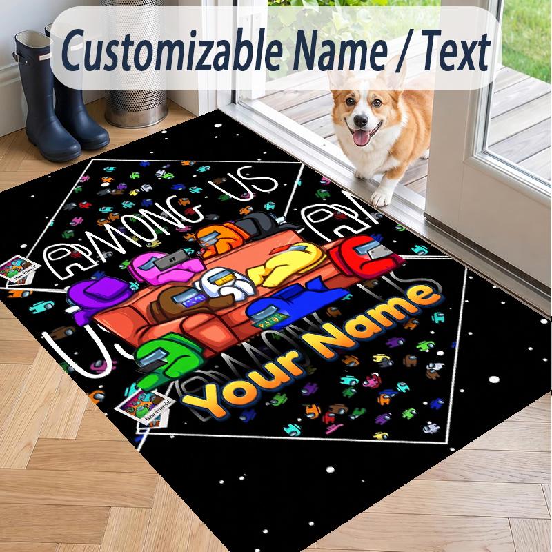 Custom Text Printed Rug Among Us Non Slip Floor Carpet For Home Room Decor