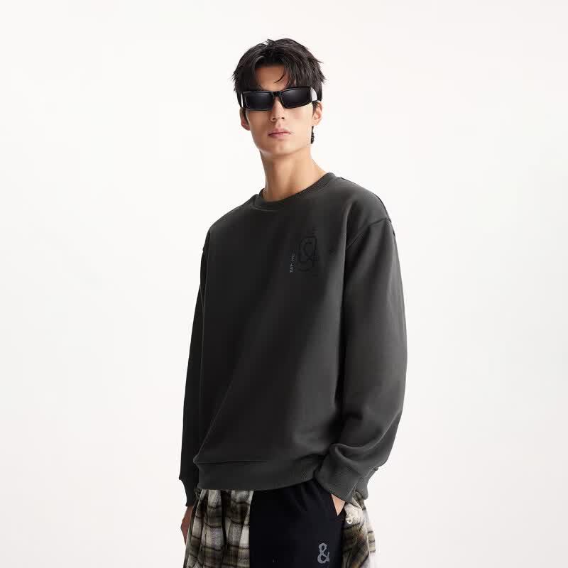 Мужская теплая толстовка Jack & Jones с принтом и флисовой подкладкой