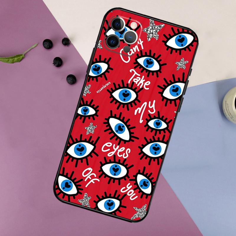 Lucky Eye Blue Evil Eye Print Phone Case For iPhone 16 15 14 13 12 11 17 Pro Max 13 mini 16 Plus 16e 17 Air Bumper Cover