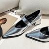 Pointed Toe Mary Jane Fashion Shallow Low Heel Women Shoes Casual Lady Ankle Strap Single Pumps Pointed Toe Square Pumps