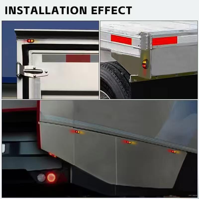 Double Color Red Yellow LED Side Marker Lights for Trucks Trailers Heavy Duty Vehicles with High Visibility Waterproof