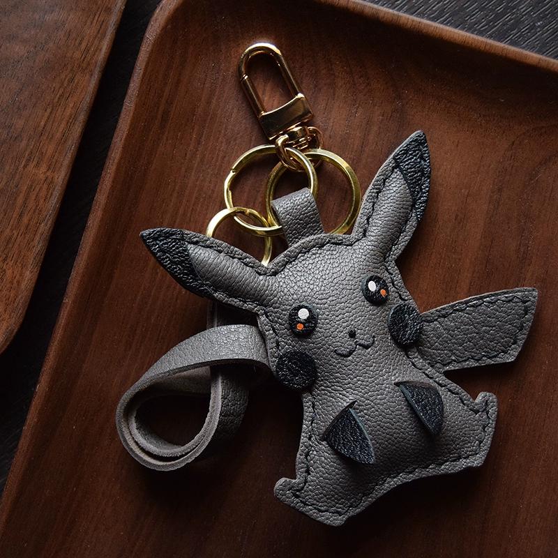 Оригинальный дизайн Diablo Pikachu, кожаная подвеска для ключей от машины, персонализированный модный брелок