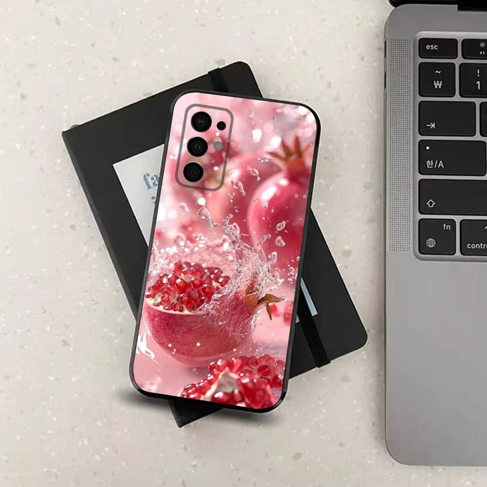 Вкусный Фруктовый Гранат Для Samsung Galaxy A53,31,52,72,41,Note,J7,8,9,5G,22,73,32,71, Мягкий Черный Силиконовый Чехол