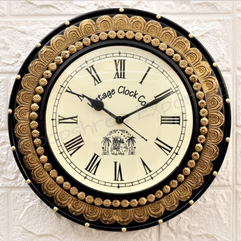 Абстрактные настенные аналоговые часы из МДФ и сосны (Черный, Размер часов : 12 X 12 дюймов, Размер циферблата : 8 дюймов)