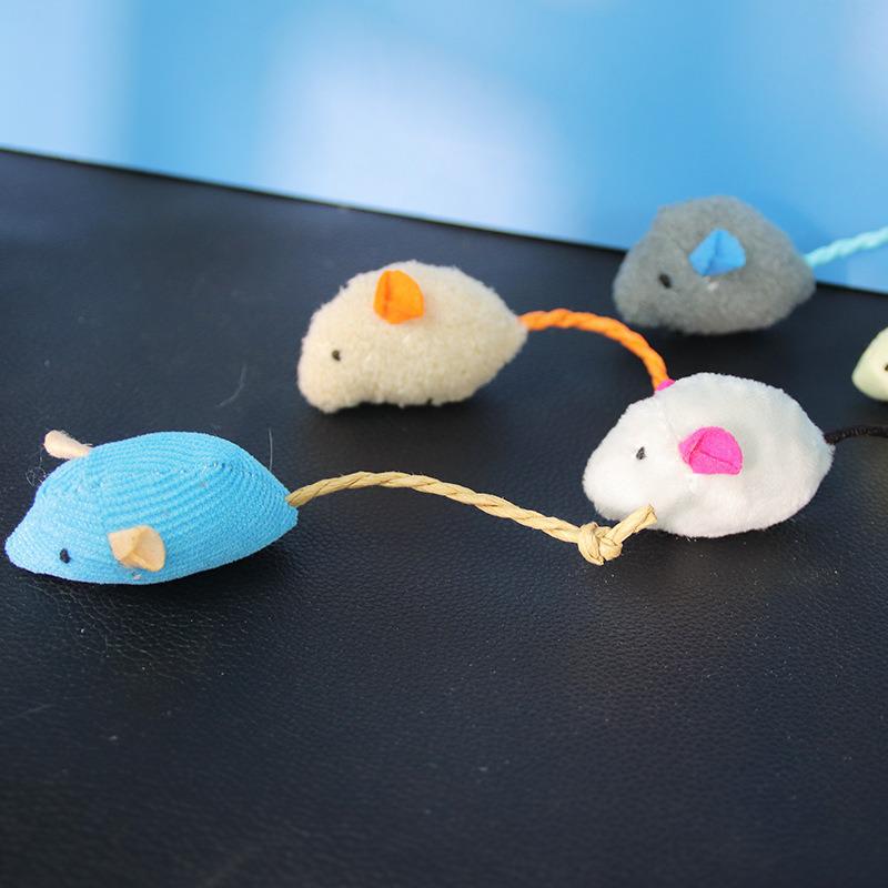 Cute Plush Mint Mouse Cat Toy for Self-Entertainment and Relief
