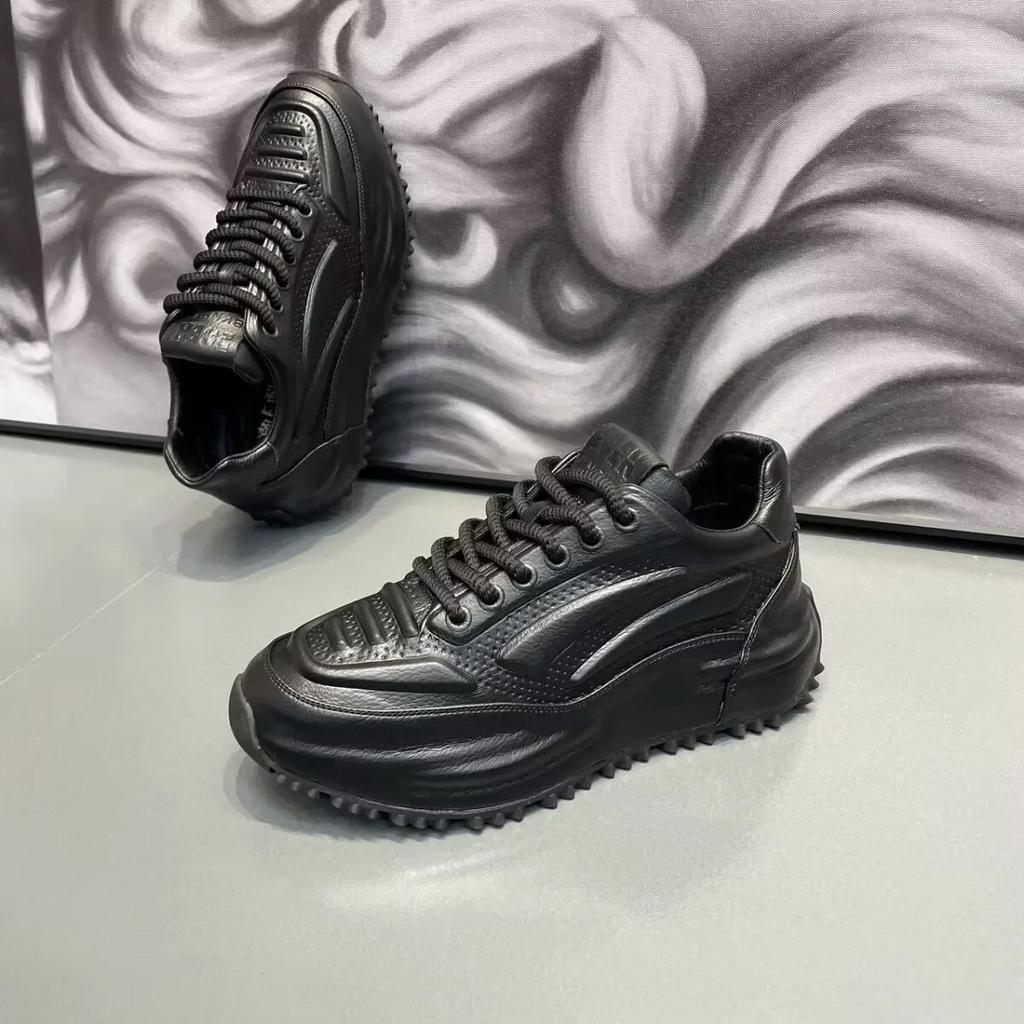 Мужские дизайнерские кроссовки Chunky Sneaker, модные повседневные туфли из натуральной воловьей кожи с увеличенной внутренней платформой