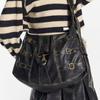 Vintage Large Capacity Shoulder Bag Heavy Metal Punk Style Vintage Crossbody Bag New Wide Shoulder Strap Tote Bag Cool Gift