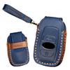 TECART Subaru Key Case with Genuine Leather Dustproof Key Compatible with and Genuine Blue Ring, XV, Forester, Impreza, Levorg, STI, Legacy, Outback,