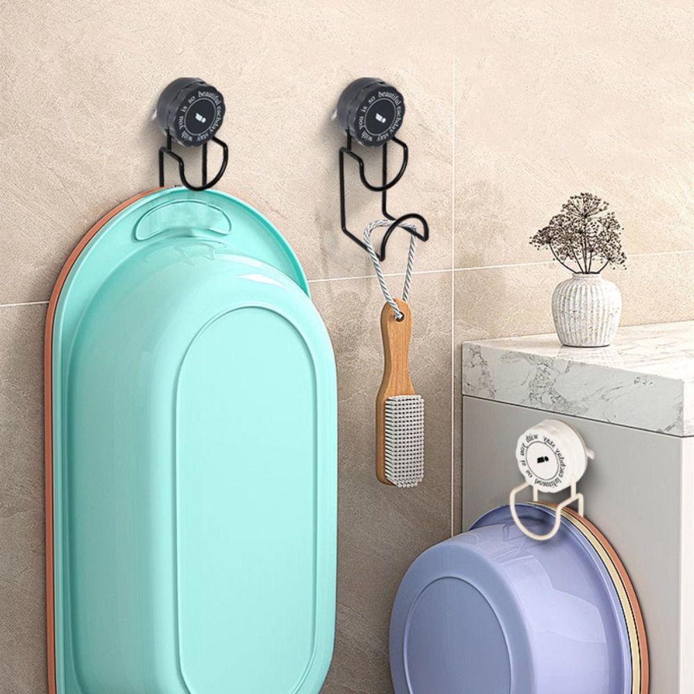 Hole-Free Suction Cup Hooks Wall Mounted Washbasin Hook Practical Basin Storage Rack  for Home