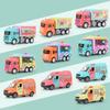 Forward/Backward Openable Door Ice Cream Truck Mini Inertia Car Van Lorry Model Kitchen Role Play