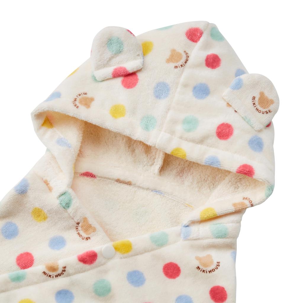 Набор пончо для ванны с ворсом в горошек в коробке Детский подарок Детское пончо для ванны Сделано в Японии Хлопок для ванны Мальчики Девочки Младенцы Дети Детская одежда Одежда Подарок Многоцветный