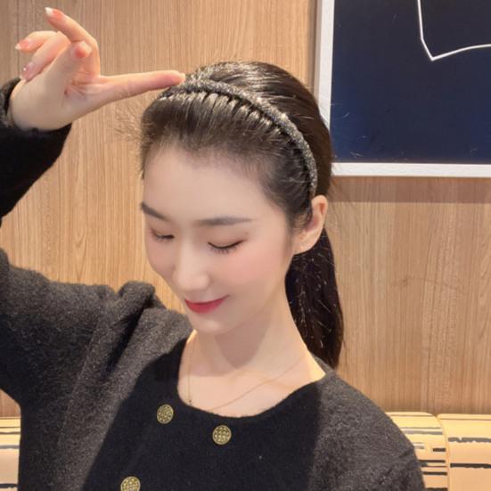 Женская волнистая повязка на голову, нескользящая узкая полоса с блестящими стразами и зубцами, ободок для волос, мытье лица, женские волосы