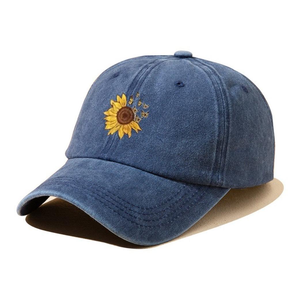 Sunflower Pattern Dad Trucker Hat Adjustable Sun Hat Fashion Baseball Cap  Unisex