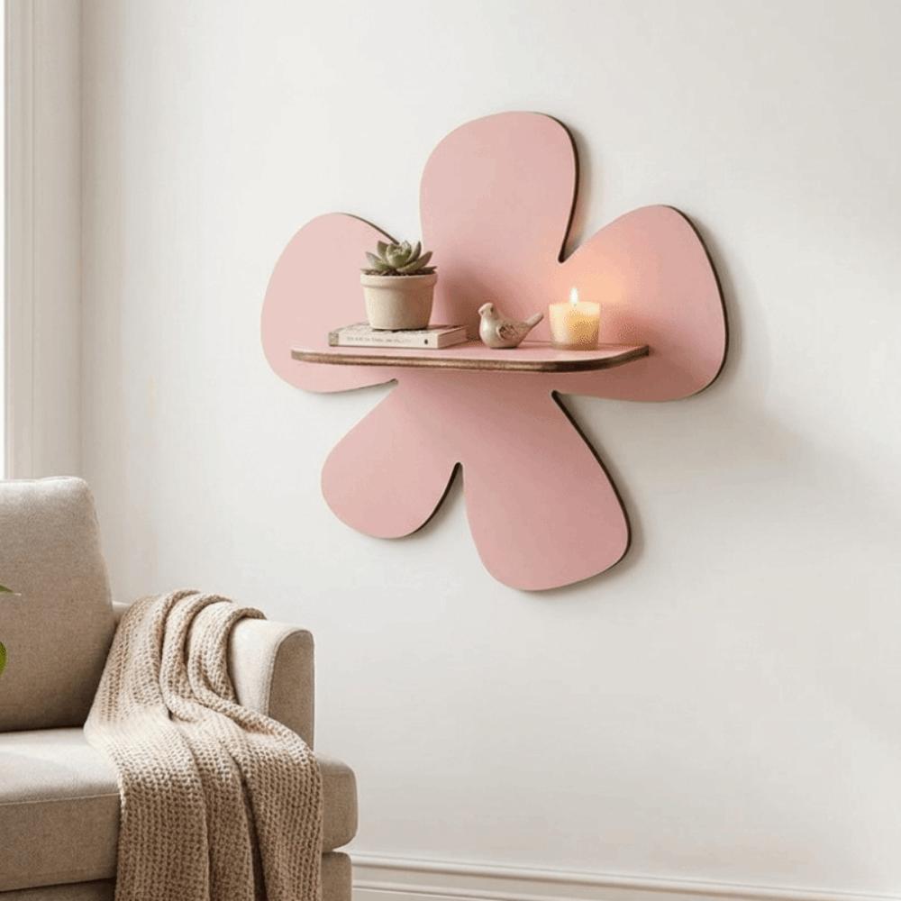Wall-Mounted Flower Floating Wall Shelf Wooden Wall Hanging Shelf Modern Plant Shelf Office