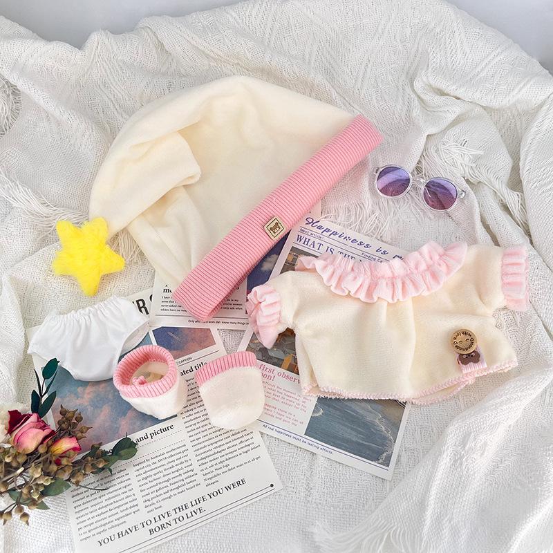 For 20cm Cotton Doll Sleepwear Set Super Cute Costume Changeable Doll Clothes Dollwear Unisex Kids' Playtime Accessory